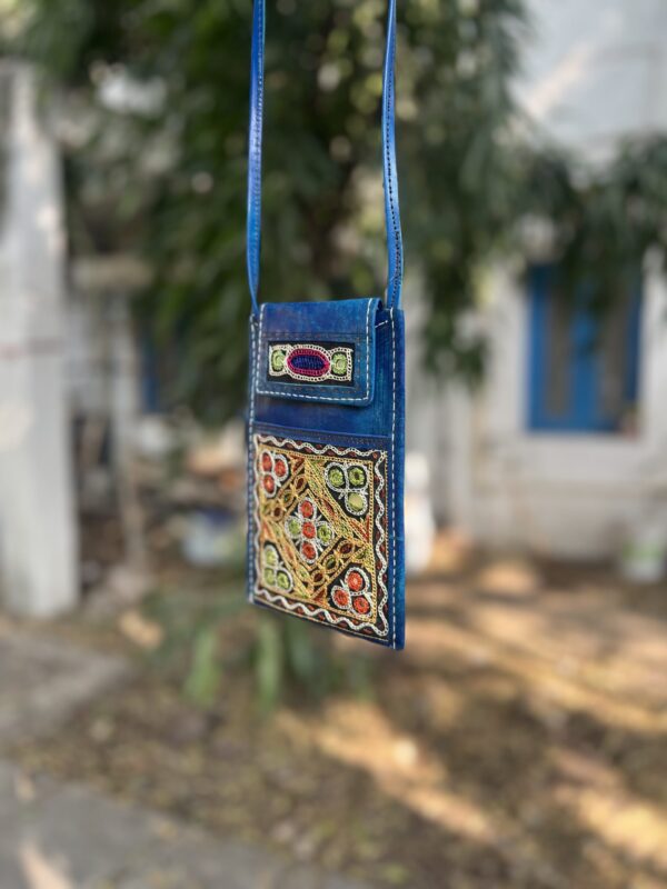 Blue Embroidery Sling Bag - Image 3